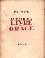 Jouve 1920 Heures - Livre de la Grâce-Couverture