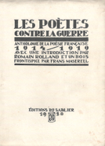 Les Poètes contre la Guerre - Editions du Sabler - 1920