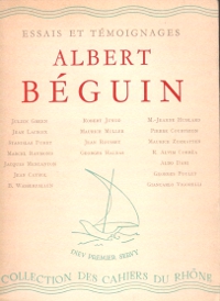 Albert Béguin Essais et témoignages - 1957