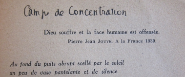 Pierre Emmanuel - Jour de Colre - Camp de Concentration