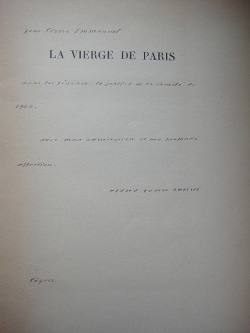 Jouve - 1944 - Vierge de Paris- Envoi  Pierre Emmanuel