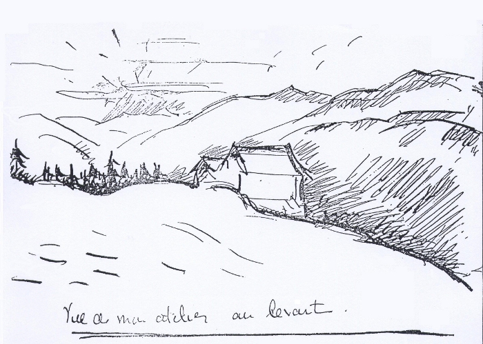 Croquis 3 - Thiesson - Vue de mon atelier