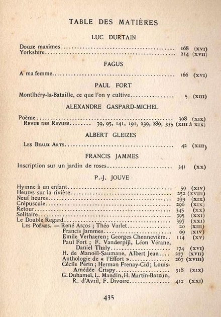 Les Bandeaux d'Or - 4e série - 1911-1912 - Table des matières - 3