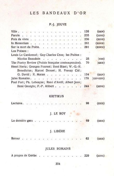 Les Bandeaux d'Or - 5e série - 1912-1914 - Table des matières - 4