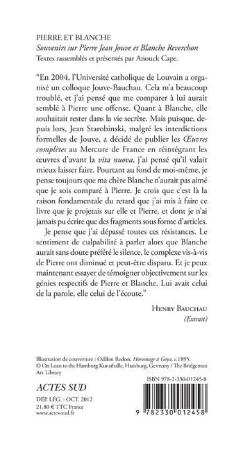 Henry Bauchau - Pierre et Blanche - Actes Sud 2012