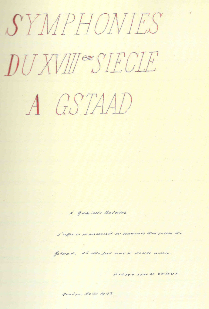 Jouve - Manuscrit ddicac  Gabrielle Boissier